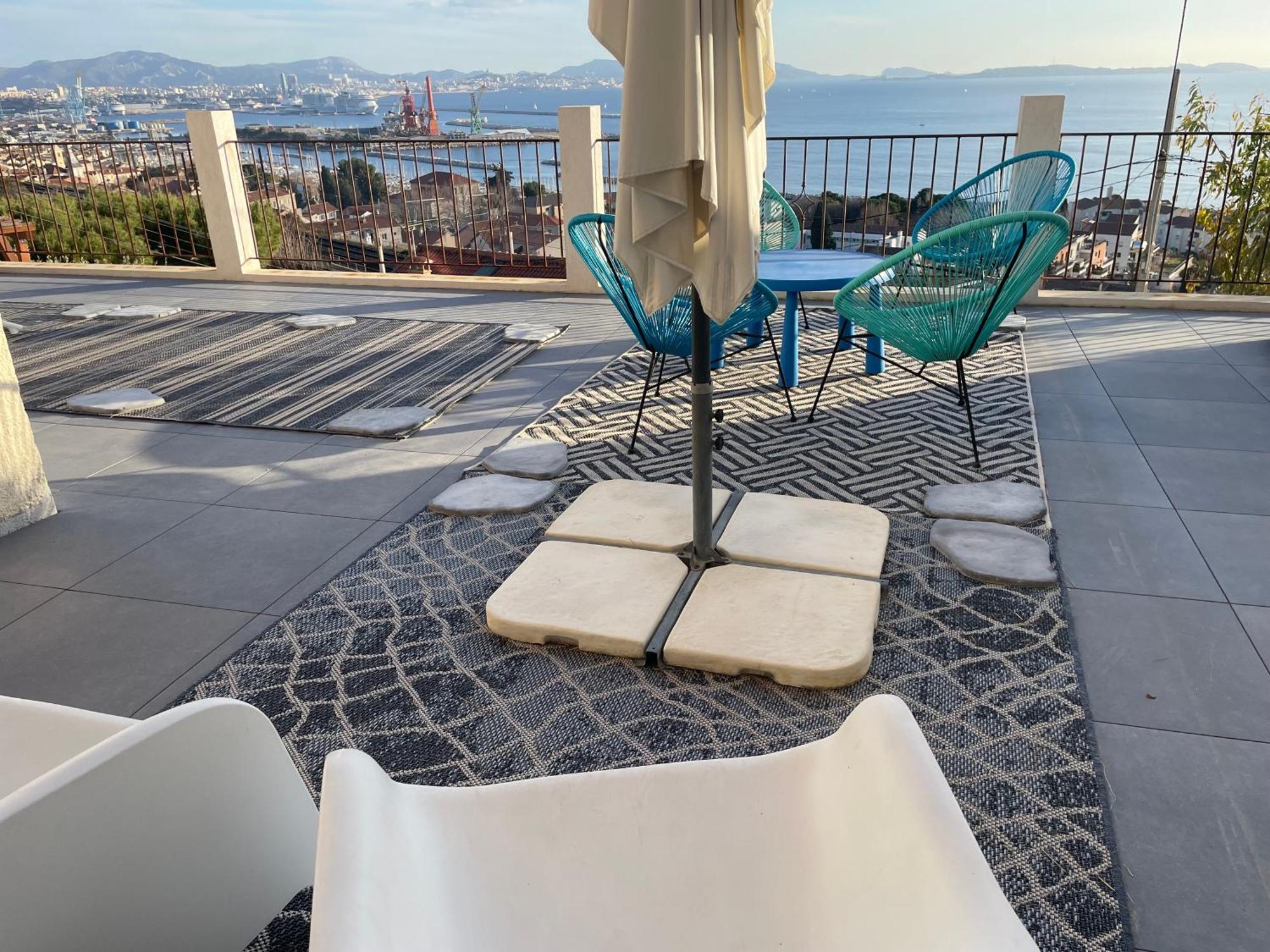 Superbe Terrasse Avec Vue Panoramique Sur La Mer Μασσαλία Εξωτερικό φωτογραφία