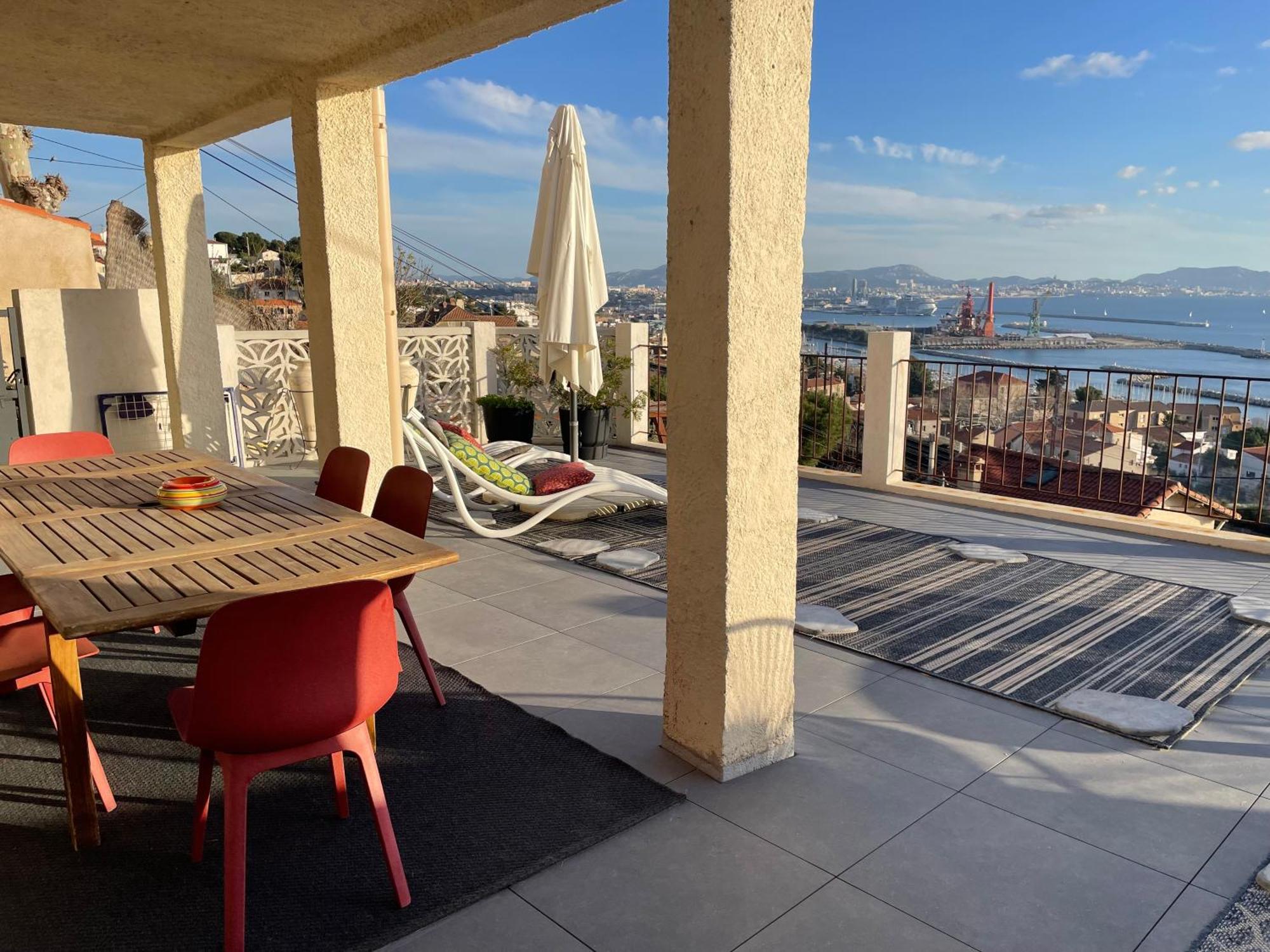 Superbe Terrasse Avec Vue Panoramique Sur La Mer Μασσαλία Εξωτερικό φωτογραφία