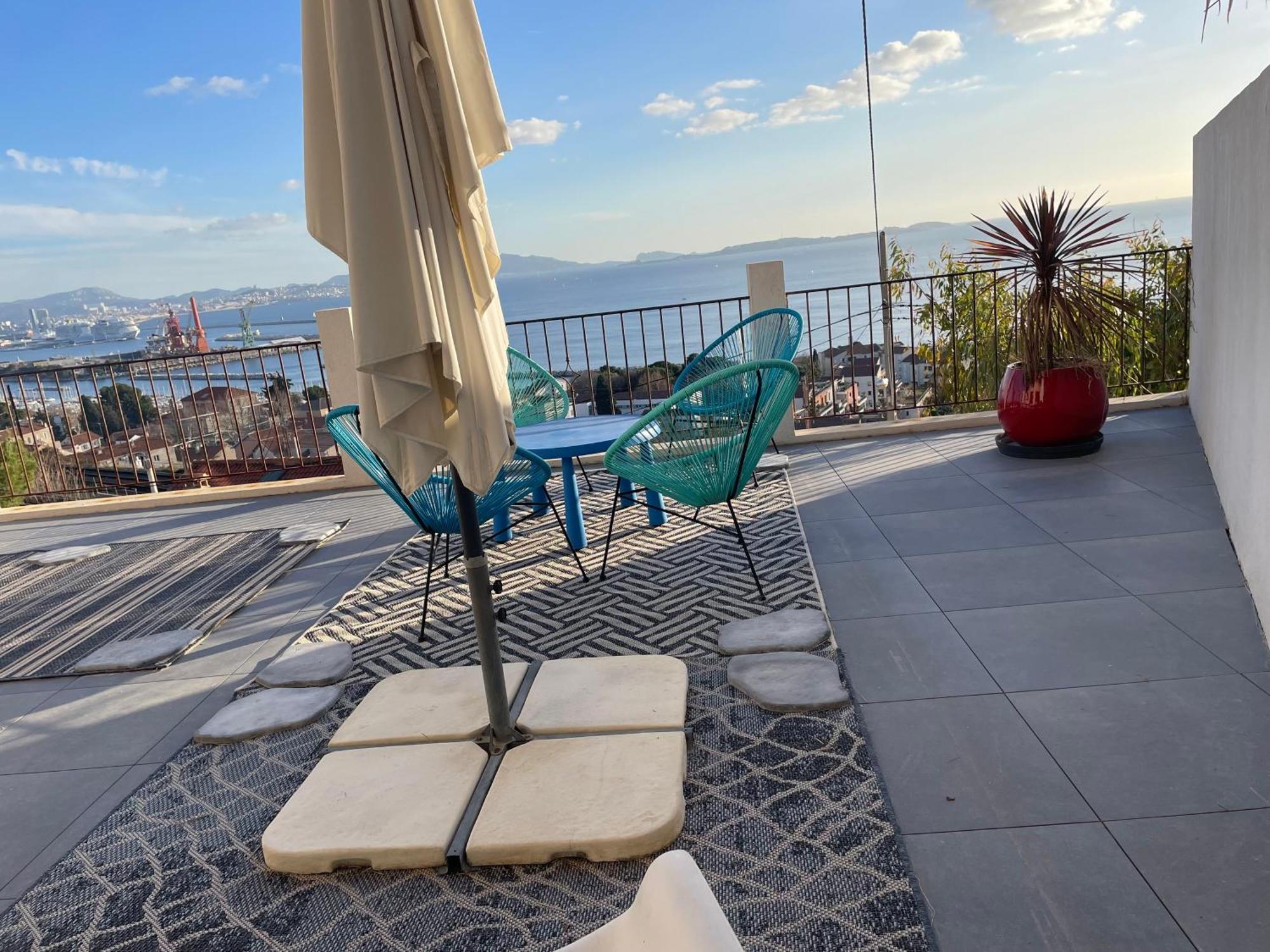 Superbe Terrasse Avec Vue Panoramique Sur La Mer Μασσαλία Εξωτερικό φωτογραφία