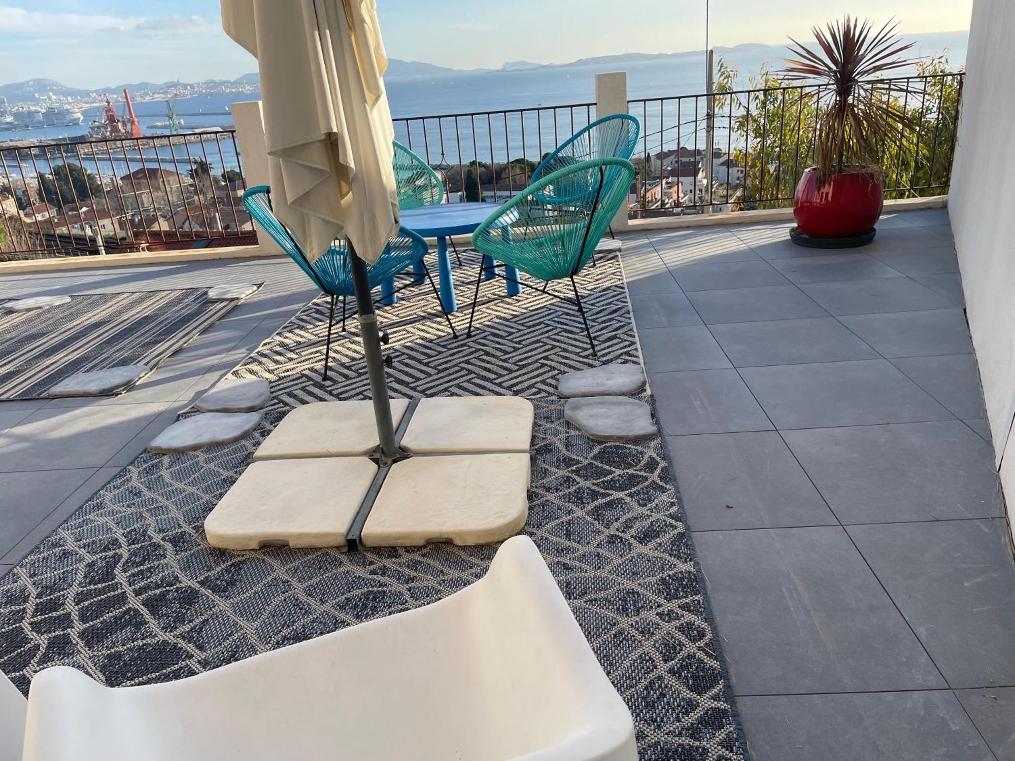 Superbe Terrasse Avec Vue Panoramique Sur La Mer Μασσαλία Εξωτερικό φωτογραφία