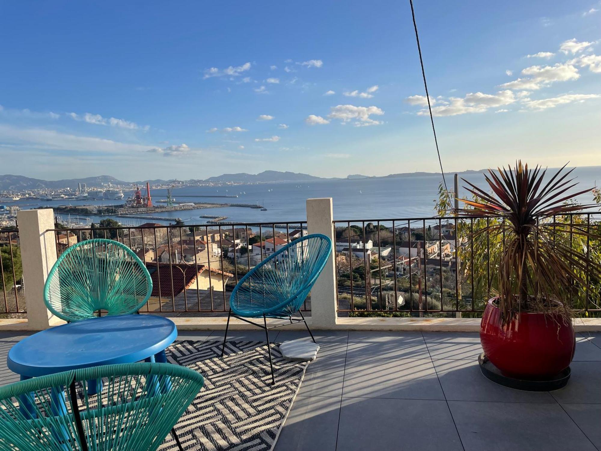 Superbe Terrasse Avec Vue Panoramique Sur La Mer Μασσαλία Εξωτερικό φωτογραφία