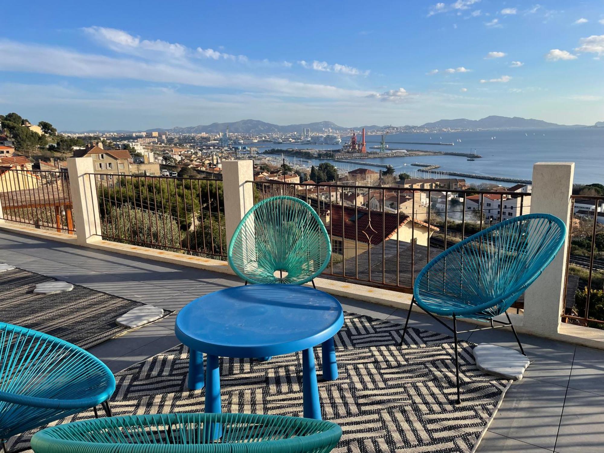 Superbe Terrasse Avec Vue Panoramique Sur La Mer Μασσαλία Εξωτερικό φωτογραφία
