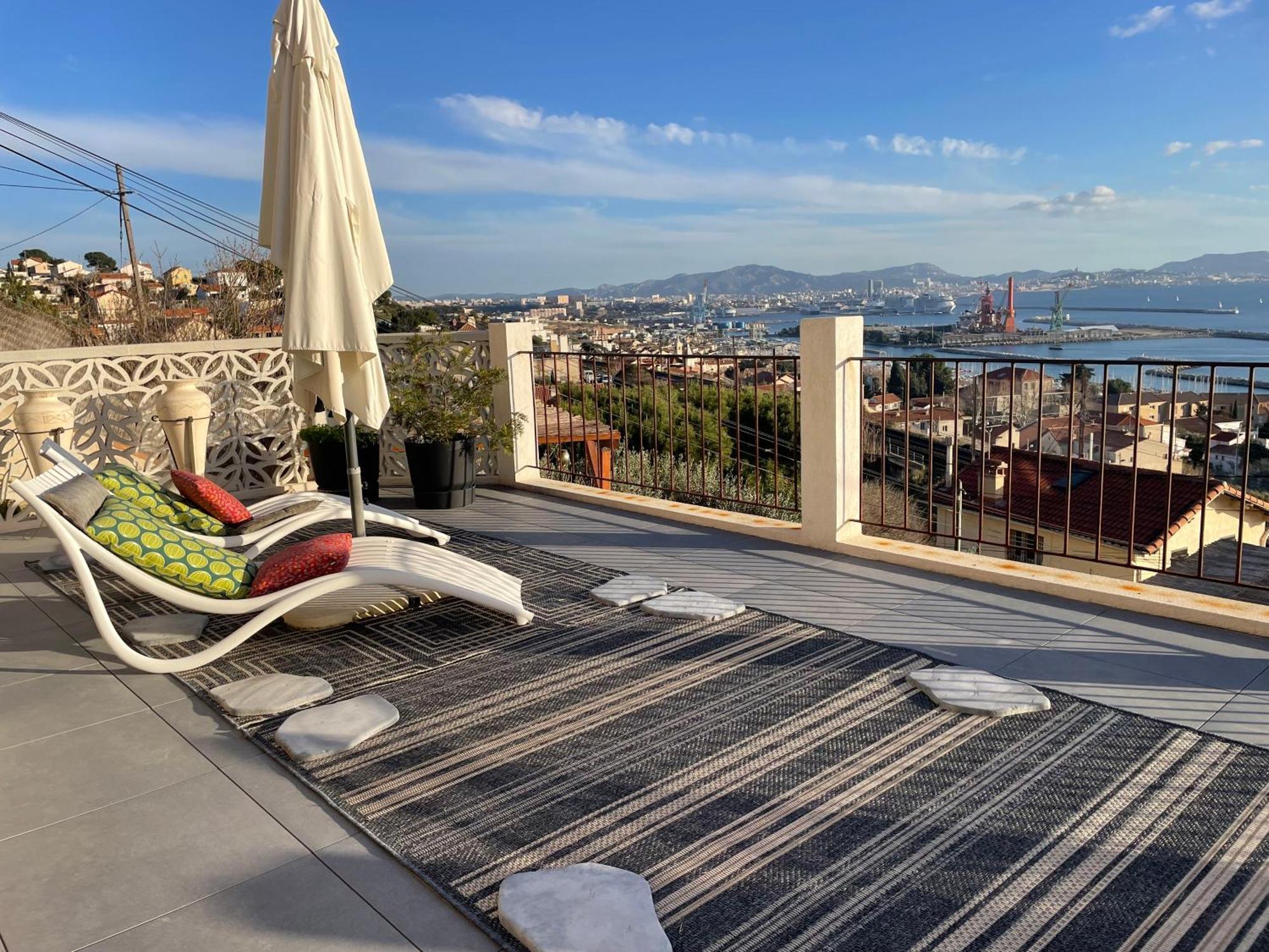 Superbe Terrasse Avec Vue Panoramique Sur La Mer Μασσαλία Εξωτερικό φωτογραφία